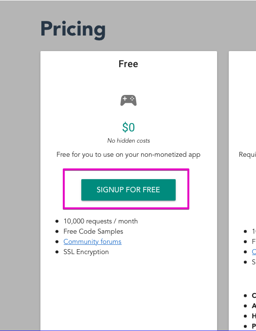 Registration for cat api key